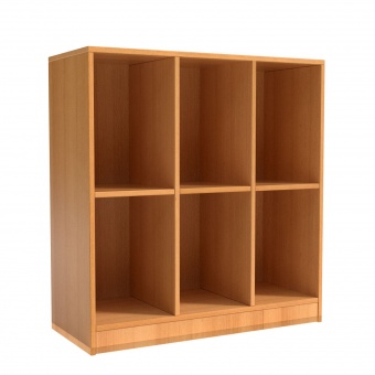 Klassenraumregal,  98 cm hoch,  98x40 cm (B/T),  6 Fächer, 3-spaltig 